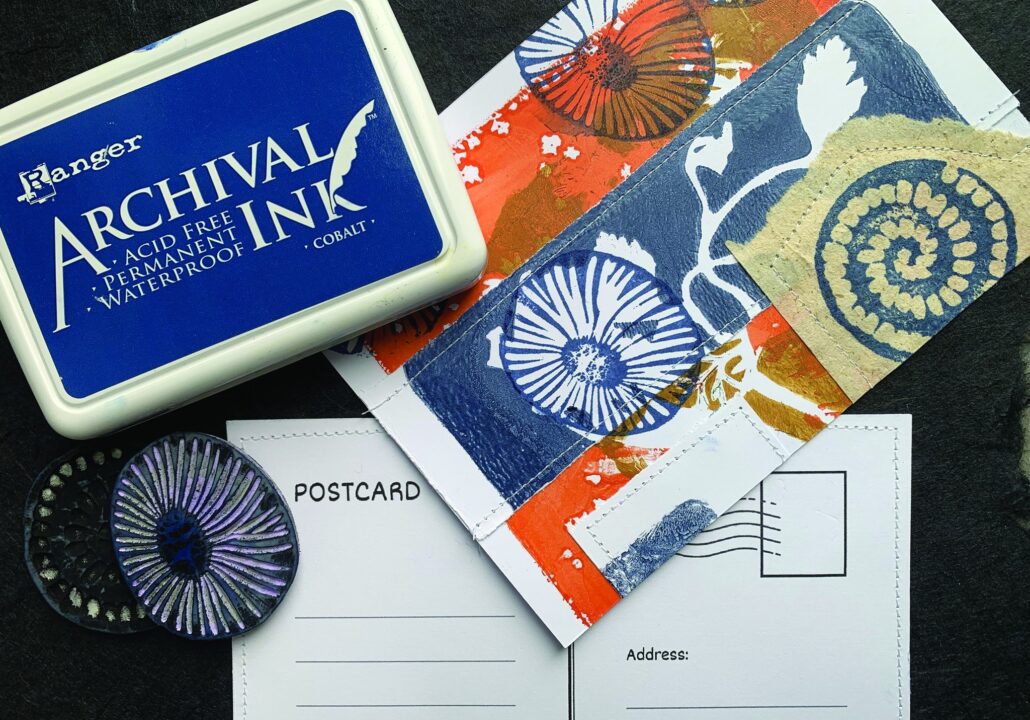 Design, print & sew series of Postcards