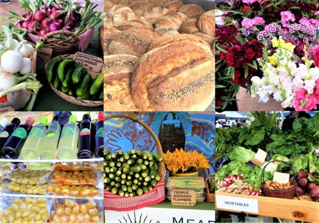 Forster Farmers Market photo collage of produce