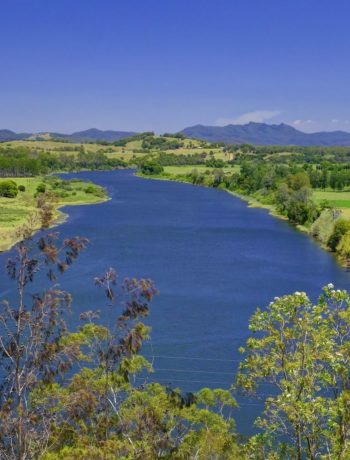 Apex Lookout, Taree, view of manning river and farm land