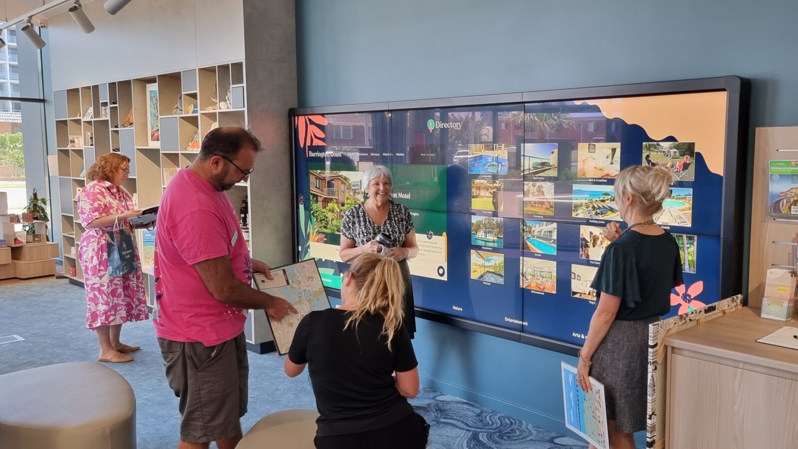 Forster Visitor Centre touchscreen wall