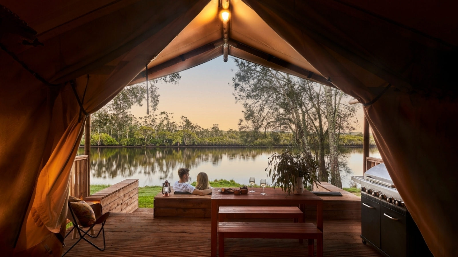 Myall River Camp glamping river riews