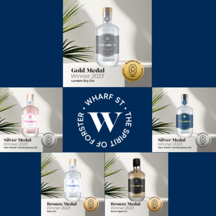 Forster's Wharf Street Distillery winning 5 awards from 5 entries at the 2023 Australian Distilled Spirits Awards.