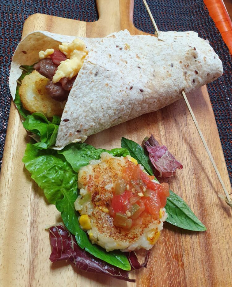 Try a mega breakfast wrap: a tasty fundraiser at Coomba Park Bruch Cafe.