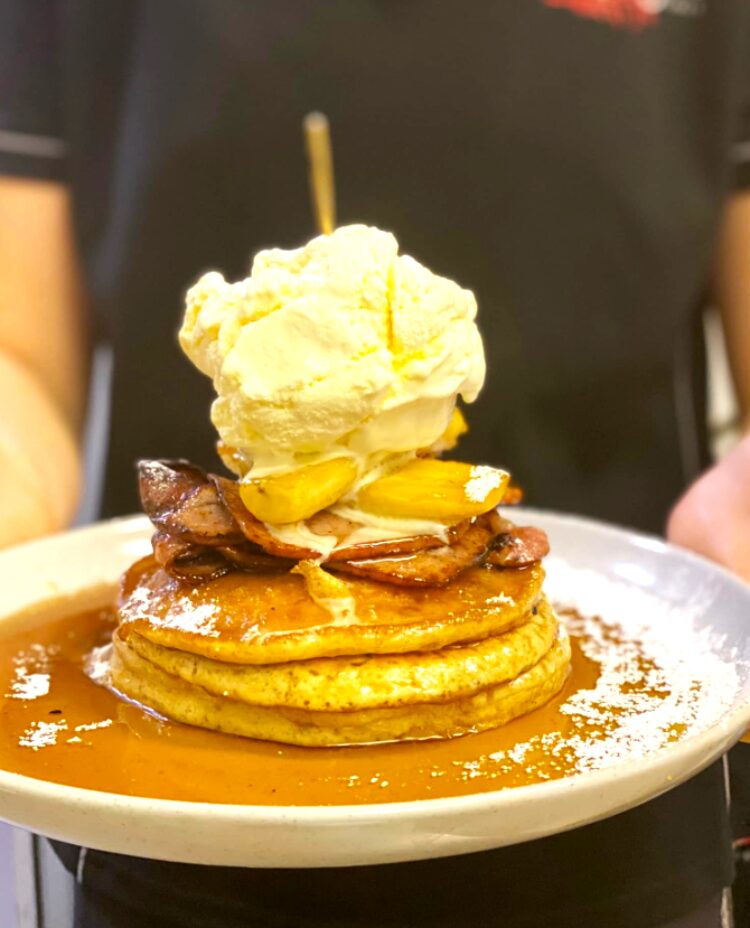 Millions of Canadians can't be wrong: try the Canadian pancake stack at Cafe Thyme in Taree.