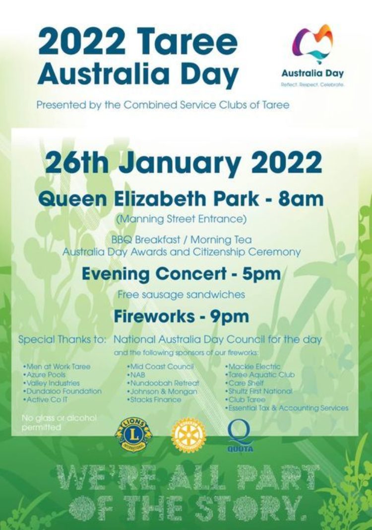 Australia Day at 2022 at Taree poster