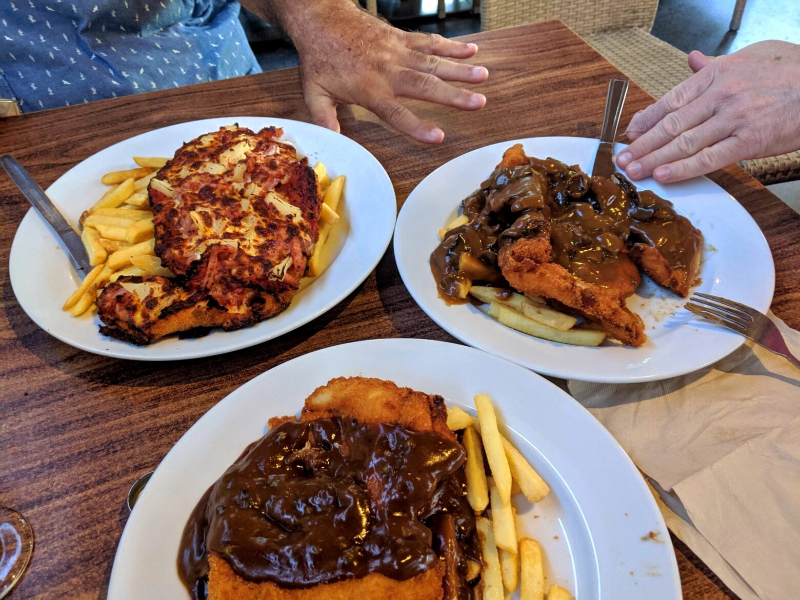 Schnitty Night at Hallidays Point Tavern, where the schnitzels almost cover your plate