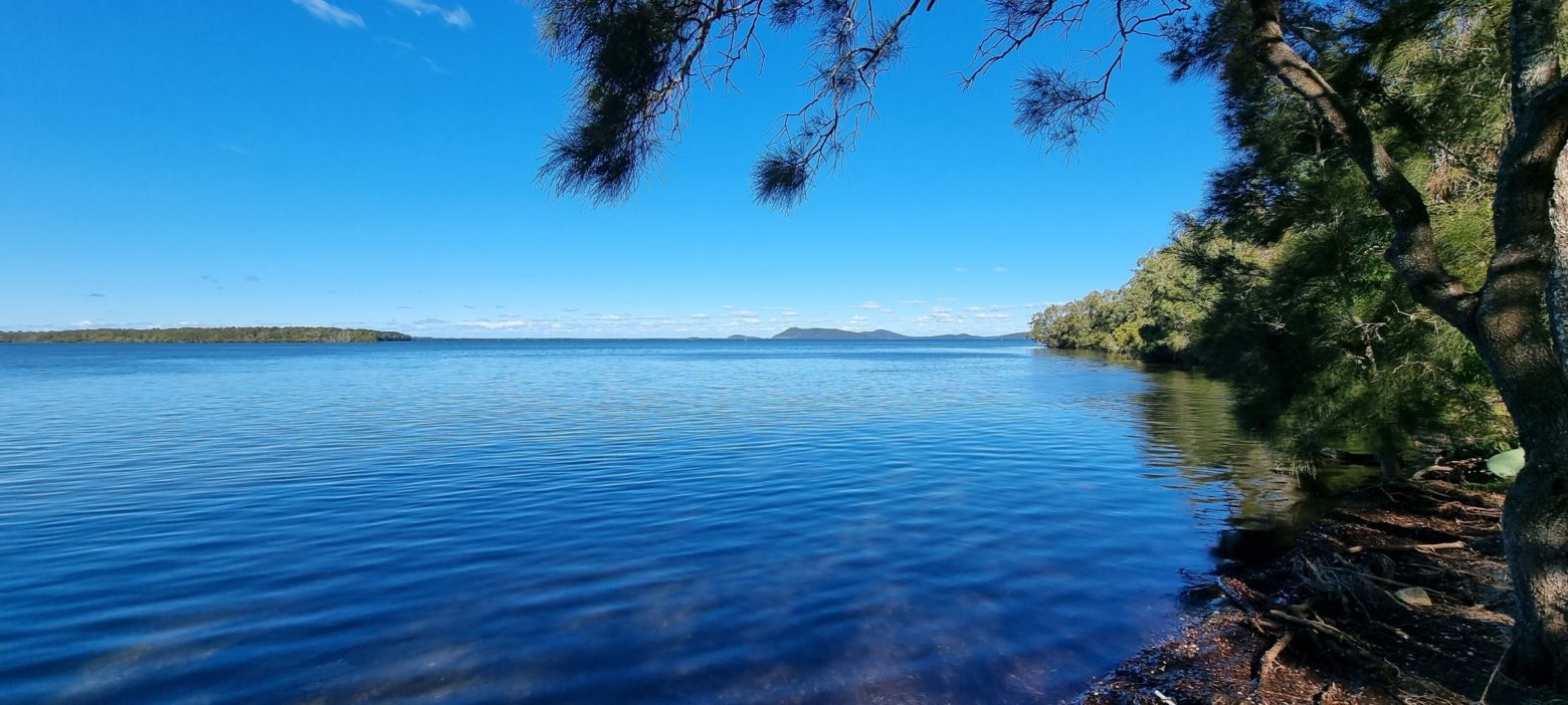 Views across Wallis Lake from Coomba Park towards Booti Booti.