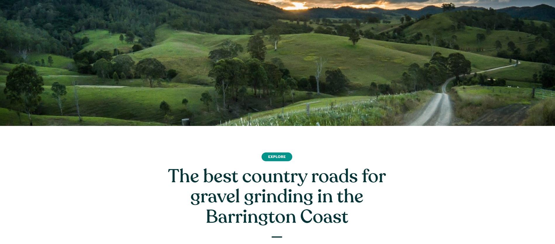 The best country roads for gravel grinding in the Barrington Coast